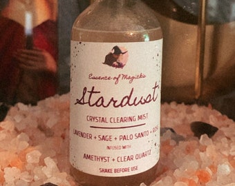 Crystal Infused Energy Cleansing Spray, White Sage, Palo Santo, Lavender, Smokeless Smudging, Energy Clearing