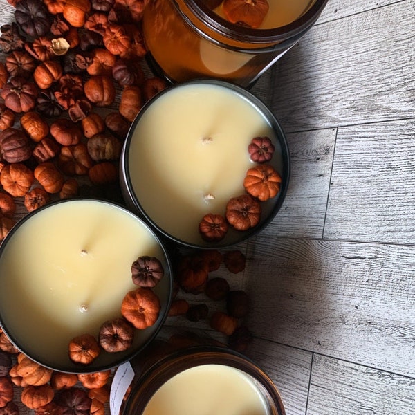 Pumpkin Creme Brulee - Fall Soy Wax Candle, Creamy Scented, Pumpkin Spice, Home Fragrance, Thanksgiving Candle, Christmas Gift