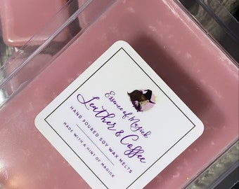 Leather & Coffee Scented Soy Wax Melts: Hand Poured