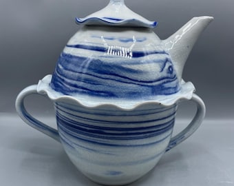 Blue and White Large Porcelain Teapot