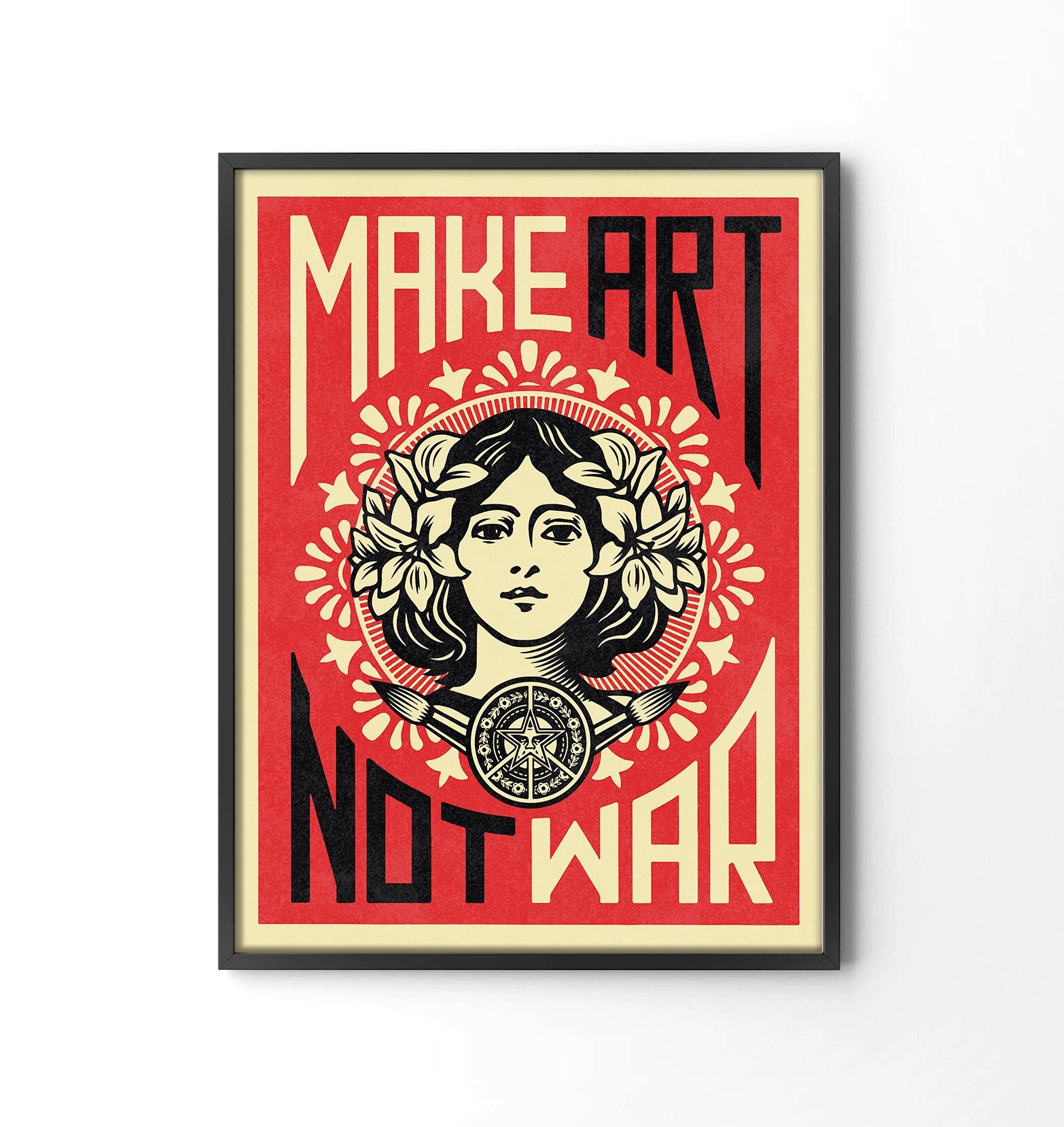 Make Art Not War Poster Print Retro Quote Vintage Etsy
