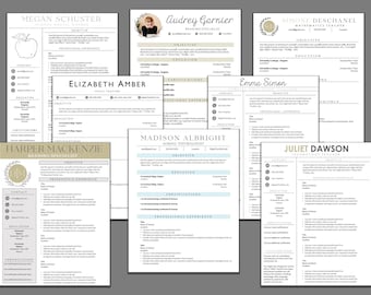 8 Editable Resume Templates - Editable Resumes - Editable CV - Teacher Resume - Customizable Resume Templates - PowerPoint Resume Templates