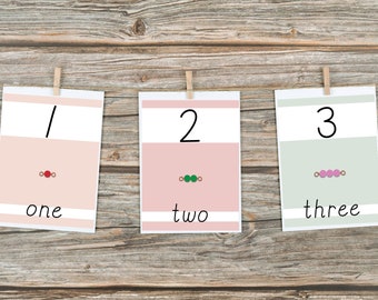 Montessori Number Posters - Montessori Bead Bar Number Posters