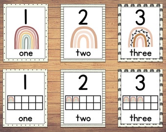 rainbow number etsy