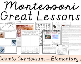 Montessori Great Lessons Curriculum & Activities - Elementary I Cosmic Curriculum - Great Lesson Stories - The Five Great Lessons