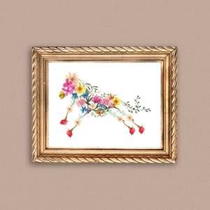 押し花アート 桜 馬 絵画