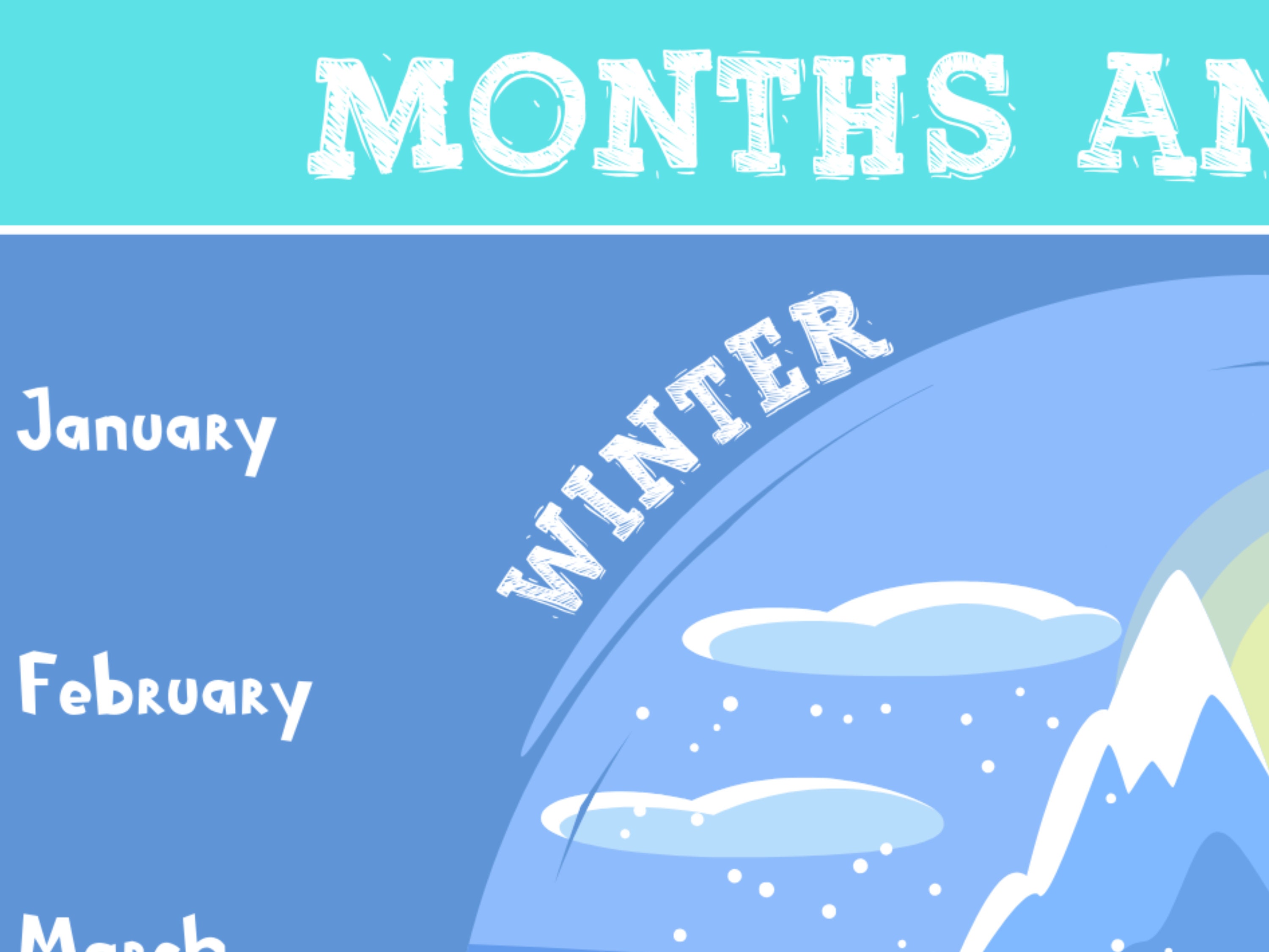 MONTHS of the Year & Four SEASONS POSTER • Montessori Educational ...