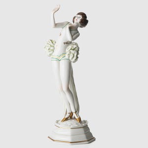 Rosenthal – Dorothea Charol Art Deco Figur – Deutsche Porzellan 1920er – Handbemalte Taenzerin Statue – Antike Sammler Skulptur