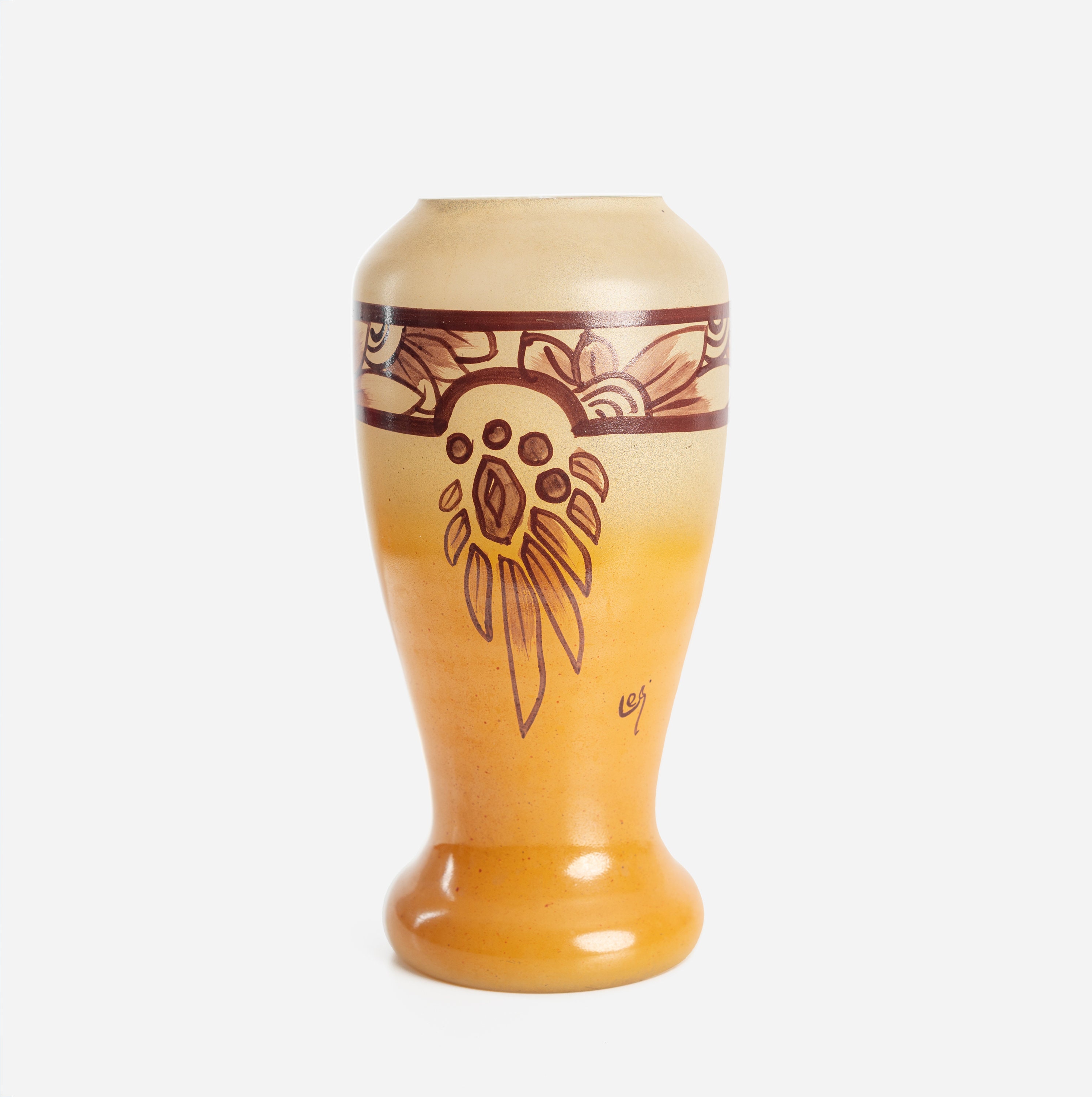 Art Nouveau enameled glass vase by Legras, 1920's