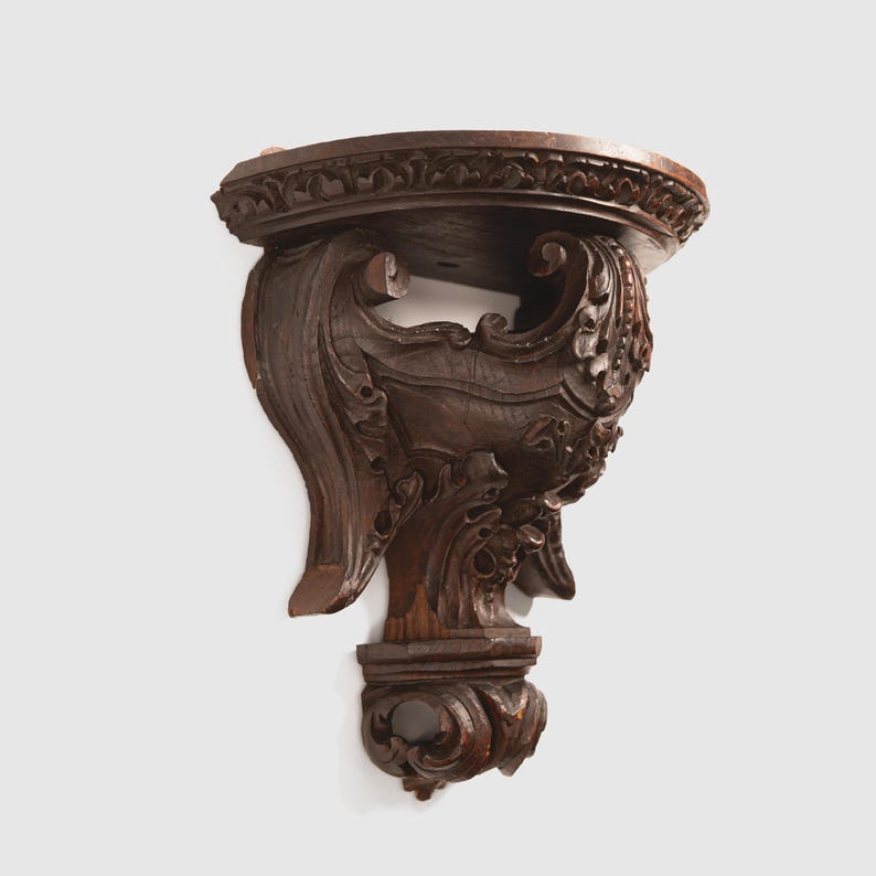 Hand Carved Walnut Corbel: 17th Century Portuguese Renaissance Decor - Etsy