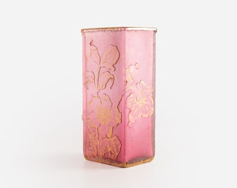 Daum Nancy, acid etched frosted glass vase, 1900&#39;s