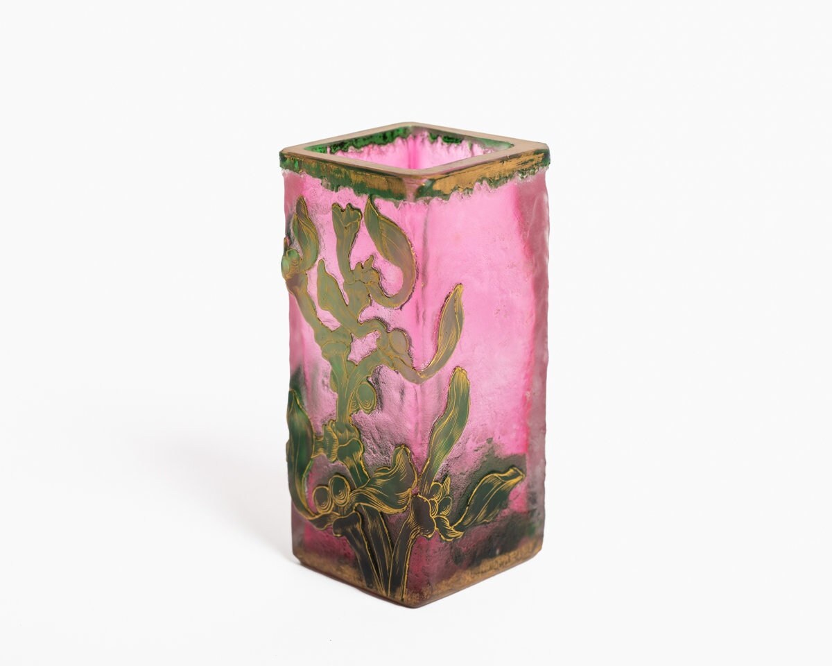 Daum Nancy, Acid Etched Glass Vase - Etsy Canada