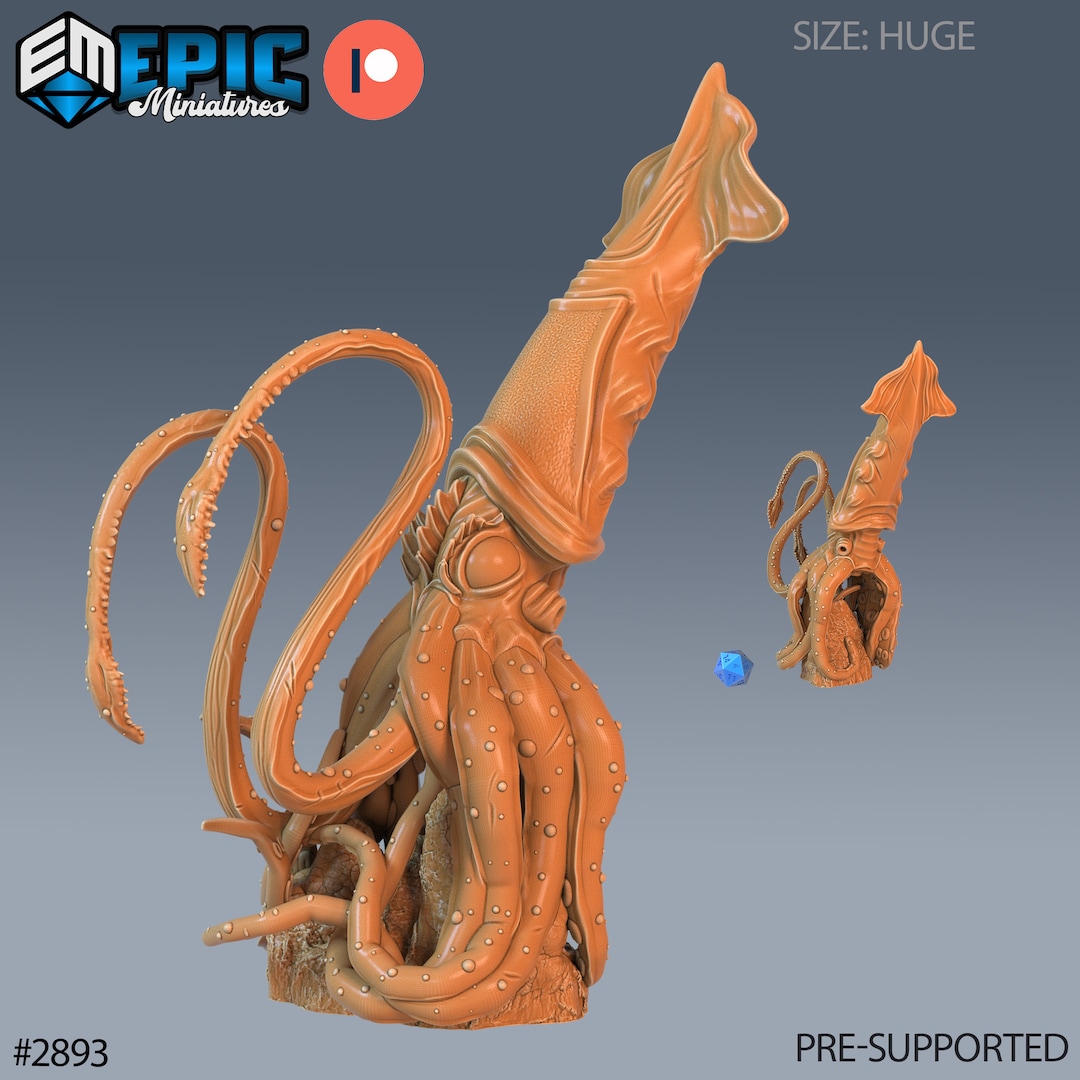 Giant Squid (5 Variants Available) - Epic Miniatures - Etsy