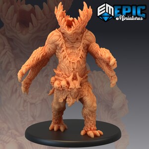 May include: A detailed miniature figurine of a monstrous creature with a skeletal, bony exterior. The creature has a large, open mouth with sharp teeth and is adorned with bone-like armour and a necklace of skulls.
