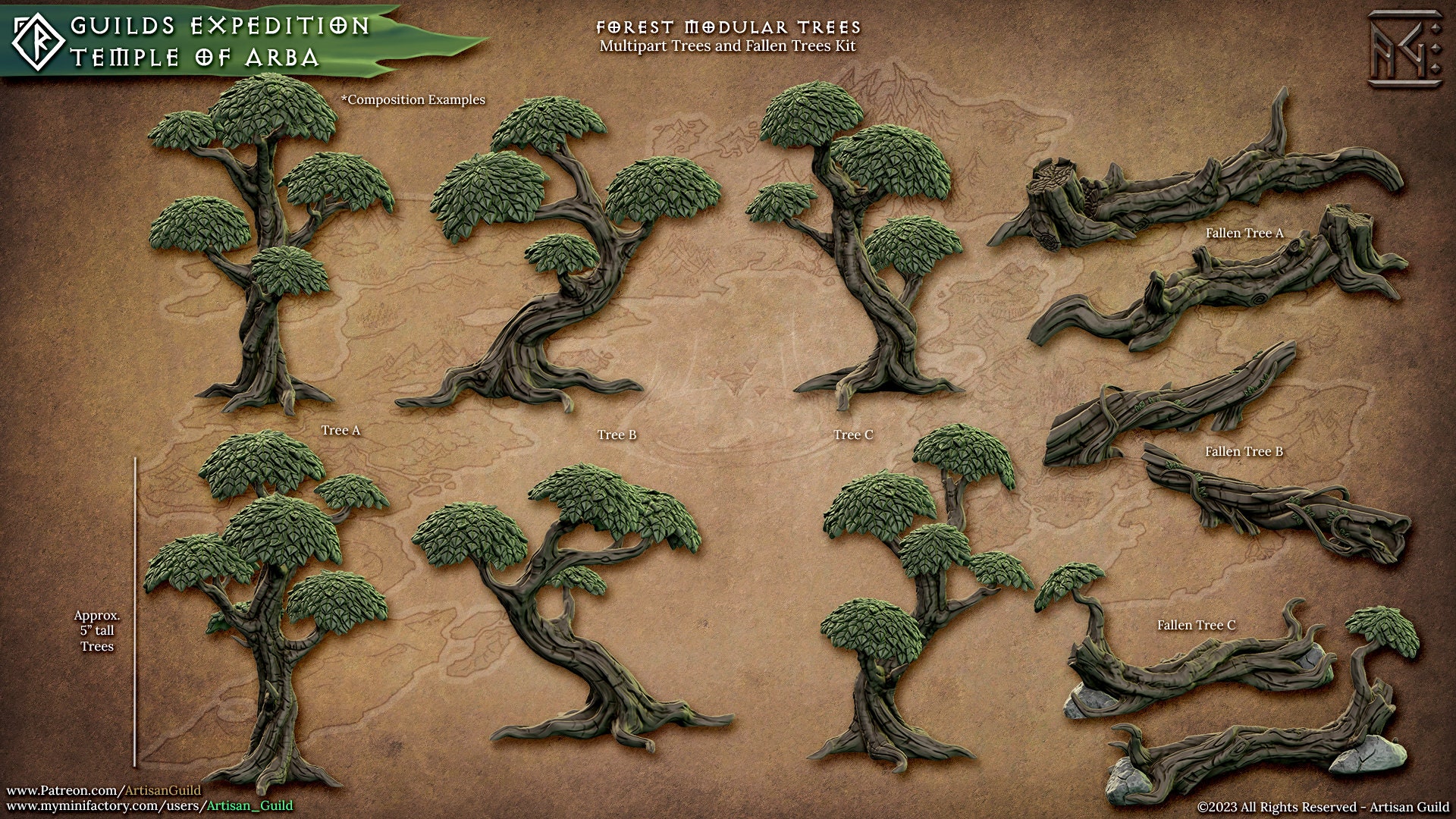 Modular Tree Boxes Forest Modular Trees, Terrain Kit - Artisan Guild - Etsy
