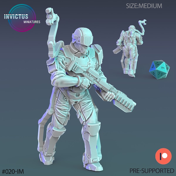 Exoskeleton Soldier (3 Variants Available) - Invictus Miniatures