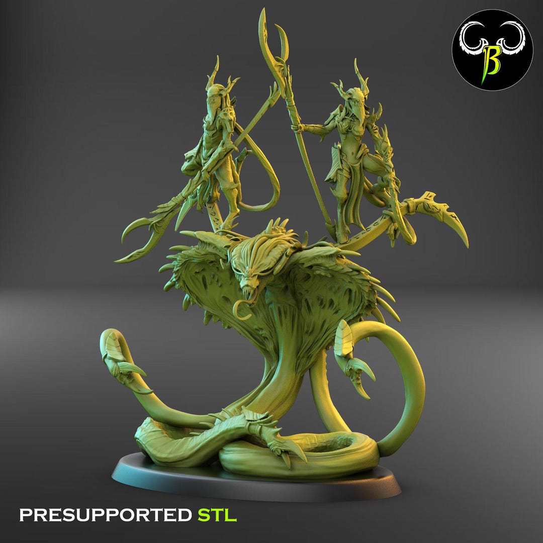 Mesmerazor (snake Manta Beast With Demon Riders) - Clay Beast Creations ...