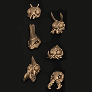 Broodsworn Zanzipede and Rider Heads, Insect Folk Customisation Pack (6 Variants Available) - Battle Yak