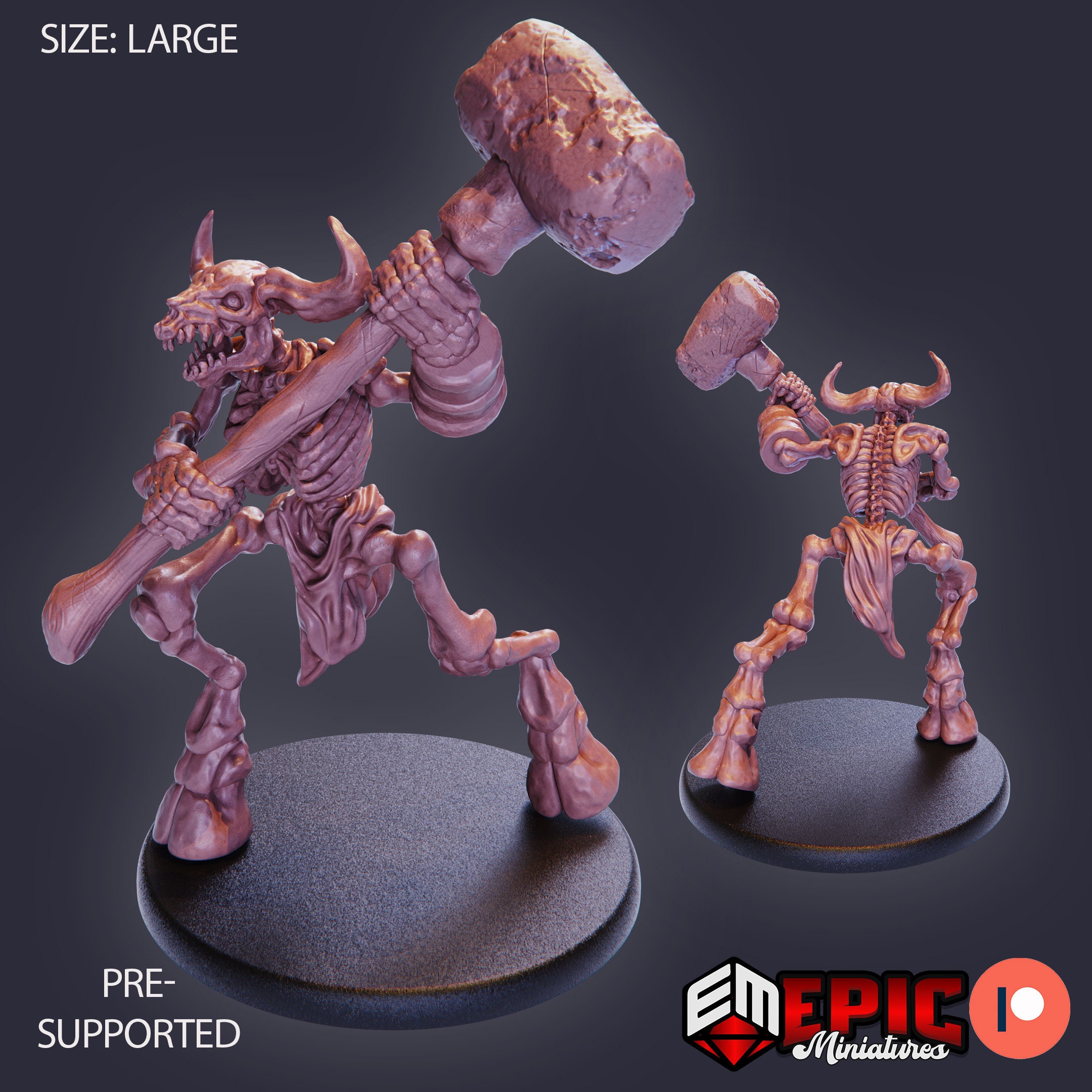 Minotaur Skeleton (3 Variants) - Epic Miniatures