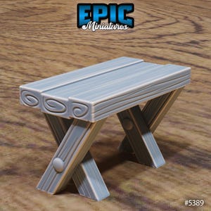 Cabane médiévale, ensemble de décoration - Tables et chaises (6 variantes disponibles) - Epic Miniatures
