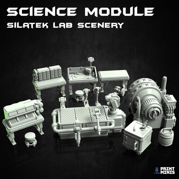 Labo scientifique - Kit de décors - Miniatures imprimées