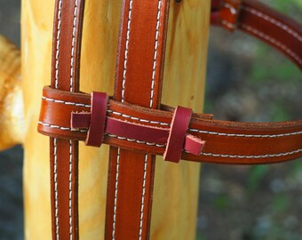 Handmade Leather Headstall -1 inch Browband