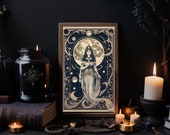 Mystical Moon Tarot Art Prints: Celestial Witch Bookish Homeware (Digital Download)
