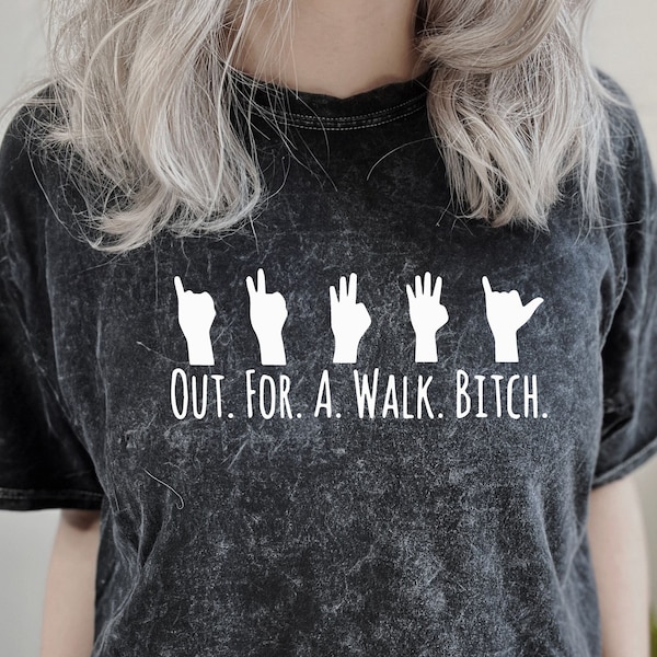 Spike Out For A Walk Bitch - BTVS - Buffy the Vampire Slayer - Spike and Buffy -Unisex Mineral Wash T-Shirt