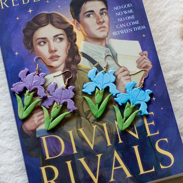 Divine Rivals inspired Iris Flower Rebecca Ross Earrings