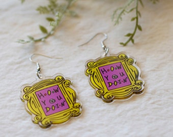 How You Doin, Friends Earrings, Iconic Scene, TV Show Earrings