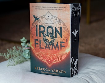 Iron Flame de Rebecca Yarros - Libro personalizado con bordes pintados con plantilla, booktok, amante de los libros, libro de romance, libro de fantasía
