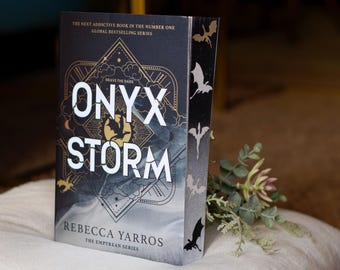 Onyx Storm de Rebecca Yarros - Libro con borde rociado y plantilla personalizada, booktok, amante de los libros, libro romántico, libro de fantasía
