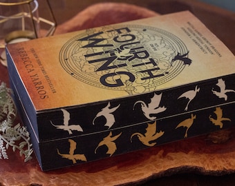 Fourth Wing de Rebecca Yarros: libro con bordes rociados y plantilla personalizada, booktok, amante de los libros, libro romántico, libro de fantasía