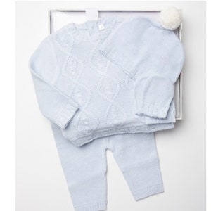 Newborn baby coming home outfit, Blue Baby Outfit, First Outfit for Baby Boy, newborn hospital suit, Newborn Baby Knitted Clothes Set