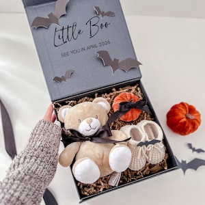 Halloween Pregnancy Announcement Gift Box Halloween Pregnancy Reveal Spooky Pregnancy Announcement Halloween Birth Announcement Little Boo