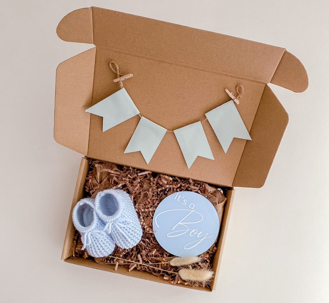 Gender Reveal Gift Box, Gender Reveal for Baby Boy, Baby Boy Gender