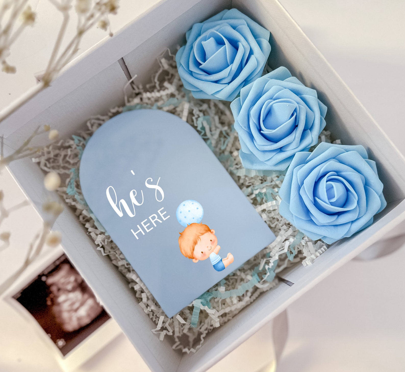 Baby Boy Gender Reveal, Boy Gender Reveal Gift Box, Gender Reveal Gift