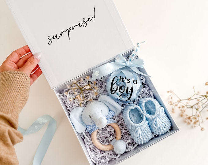 Christmas Gender Reveal Gift Box Surprise Baby Boy Gender Reveal Box Grandparents Christmas Family Gender Reveal Present It's a Boy Ornament