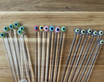 Glass Evil Eye coffee tea spoons