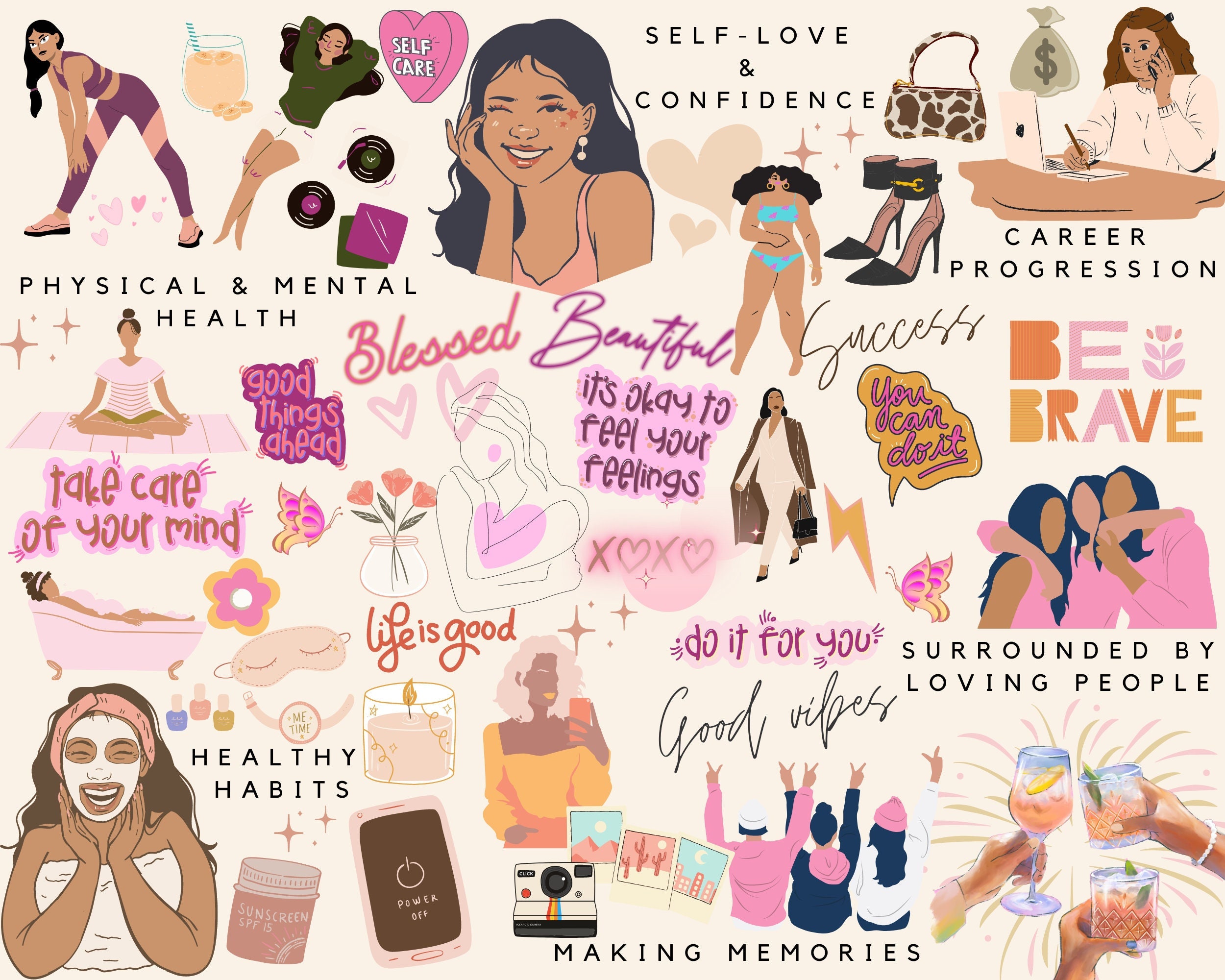 Self Love Vision Board Etsy Self Love Vision Board Etsy