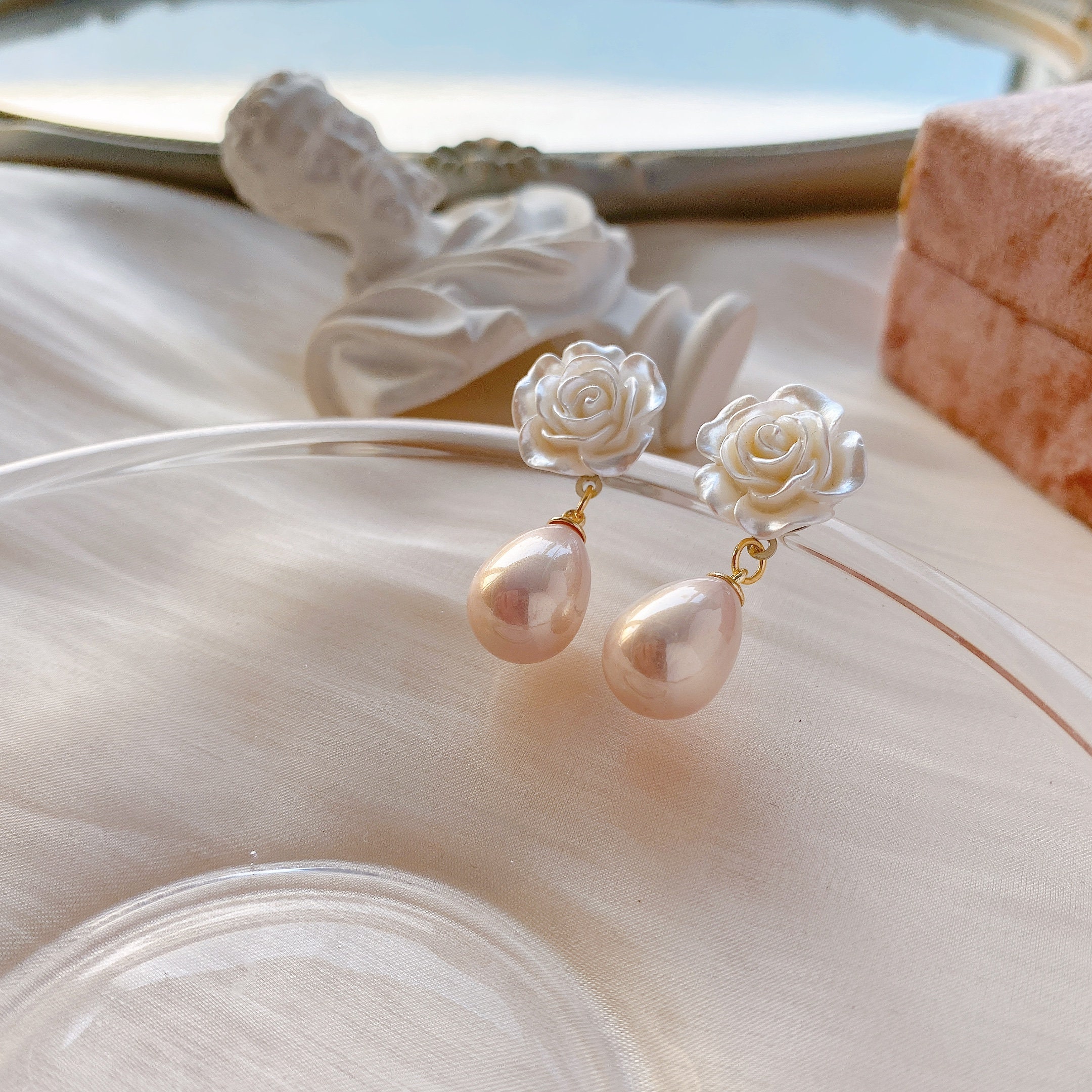 Classic Pink Pearl Studs - The Pearl Girls