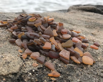 Petit verre de mer en vrac, nuances de brun, miel ambré Petit lot de véritables verres de plage de 50 à 500 pièces, 0,5-1,5 cm (3/16-5/8") Véritable verre de mer LIVRAISON GRATUITE