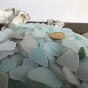 Bulk Sea Glass White & Aqua Seafoam Genuine Beach Glass 50-100 pieces, 2-3cm13/16-1 3/16 Real SeaGlass for Crafts Jewelry Art FREE SHIP image 4