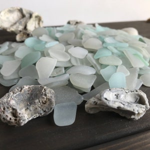 Bulk Sea Glass White & Aqua Seafoam Genuine Beach Glass 50-100 pieces, 2-3cm13/16-1 3/16 Real SeaGlass for Crafts Jewelry Art FREE SHIP image 3