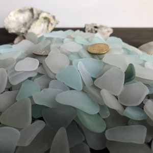 Bulk Sea Glass White & Aqua Seafoam Genuine Beach Glass 50-100 pieces, 2-3cm13/16-1 3/16 Real SeaGlass for Crafts Jewelry Art FREE SHIP image 2