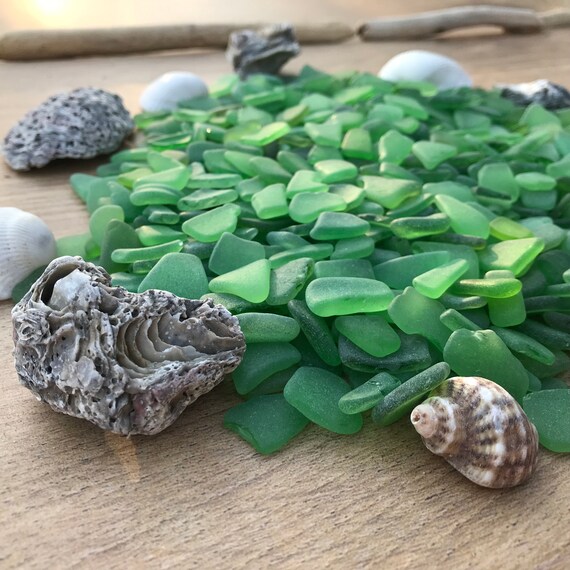 thumbnail image 2 of 500 Pieces Genuine Green Sea Glass From Greece – Authentic Beach Tumbled Glass 2 of 4