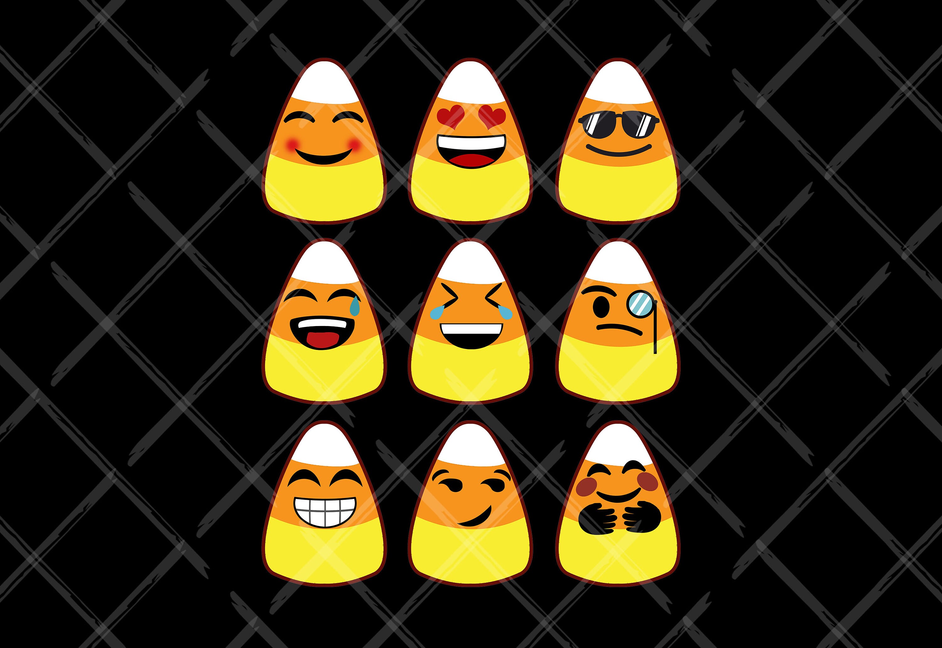 Candy Corn Emojis Halloween Png Candy Corn Gesicht Svg Emoji Etsy
