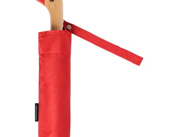 Red Compact Eco-Friendly Wind Resistant Umbrella | Original Duckhead