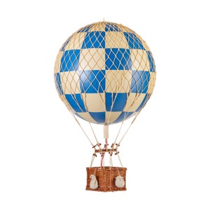 Large Royal Aero Blue Hot Air Balloon Decor | Hot Air Balloon Home Decoration | Handmade Home Decor | Authentic Models