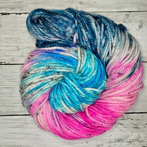 Chunky UK hand dyed yarn, merino wool yarn, Superwash wool, Gifts for knitters, Neon yarn, Bubblegum